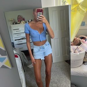 Blue lightweight free people sweater